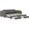 vidaXL Divano letto estraibile con cassetti Grigio scuro 80x200 cm Tessuto