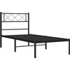 vidaXL Struttura letto con testiera in metallo nero 80x200 cm