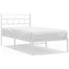 vidaXL Struttura letto con testiera in metallo bianco 107x203 cm