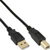 InLine confezione da 100 cavi InLine® USB 2.0, da A a B, neri, contatti dorati, 1 m