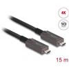 DELOCK Aktives Optisches USB-C Video + Daten + PD Kabel 15m