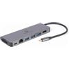 Gembird A-CM-COMBO5-05 USB Type-C 5-in-1 multi-port adapter (Hub + HDMI + PD + card reader + LAN)