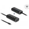 Delock Hub DeLOCK a 4 porte USB 10 Gbps con connessione USB Type-C™ Cavo da 60 cm e switch per ogni porta