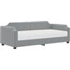 vidaXL Letto da giorno con materasso grigio chiaro 90x190 cm in tessuto