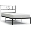 vidaXL Struttura letto con testiera in metallo nero 100x190 cm