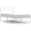 vidaXL Letto in metallo senza materasso con testiera bianco 75x190 cm