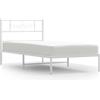 vidaXL Struttura letto con testiera in metallo bianco 107x203 cm