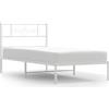 vidaXL Struttura letto con testiera in metallo bianco 100x190 cm