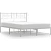 vidaXL Struttura letto con testiera in metallo bianco 135x190 cm