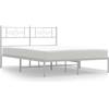 vidaXL Struttura letto con testiera in metallo bianco 150x200 cm