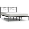 vidaXL Struttura letto con testiera in metallo nero 120x190 cm