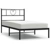 vidaXL Struttura letto con testiera in metallo nero 107x203 cm