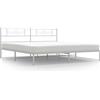 vidaXL Struttura letto con testiera in metallo bianco 200x200 cm
