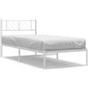 DKD HOME DECOR Struttura letto con testata in metallo bianco 90x200 cm