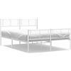 vidaXL Struttura letto con testiera e pediera in metallo bianco 150x200 cm