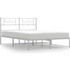 vidaXL Struttura letto con testiera in metallo bianco 120x200 cm