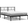vidaXL Struttura letto con testiera in metallo nero 150x200 cm