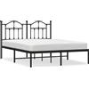 vidaXL Struttura letto con testiera in metallo nero 140x190 cm