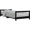 vidaXL Letto per bambini nero 90x200 cm in legno di pino massiccio
