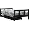 vidaXL Letto per bambini con cassetti nero 90x190 cm in legno di pino massiccio