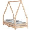 vidaXL Letto per bambini 70x140 cm in legno di pino massiccio