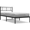 vidaXL Struttura letto con testiera in metallo nero 80x200 cm