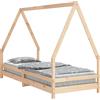 vidaXL Letto per bambini 90x200 cm in legno di pino massiccio
