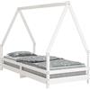 vidaXL Letto per bambini bianco 90x200 cm in legno di pino massiccio