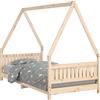 vidaXL Letto per bambini 90x190 cm in legno di pino massiccio