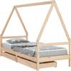 vidaXL Letto per bambini con cassetti 90x190 cm in legno di pino massiccio