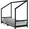 vidaXL Letto per bambini nero 80x200 cm in legno di pino massiccio