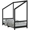 vidaXL Letto per bambini nero 80x160 cm in legno di pino massiccio