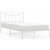 vidaXL Struttura letto con testiera in metallo bianco 107x203 cm