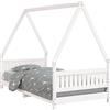 vidaXL Letto per bambini bianco 90x190 cm in legno di pino massiccio