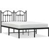 vidaXL Struttura letto con testiera in metallo nero 120x200 cm