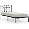 vidaXL Struttura letto con testiera in metallo nero 90x190 cm