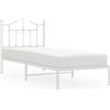 vidaXL Struttura letto con testiera in metallo bianco 90x190 cm