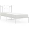 vidaXL Struttura letto con testiera in metallo bianco 90x200 cm