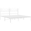 vidaXL Struttura letto con testiera in metallo bianco 135x190 cm