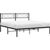 vidaXL Struttura letto con testiera in metallo nero 150x200 cm