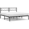 vidaXL Struttura letto con testiera in metallo nero 140x190 cm