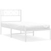 vidaXL Struttura letto con testiera in metallo bianco 90x200 cm
