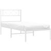 vidaXL Struttura letto con testiera in metallo bianco 100x190 cm