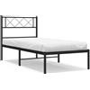 vidaXL Struttura letto con testiera in metallo nero 100x190 cm
