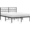 vidaXL Struttura letto con testiera in metallo nero 140x190 cm