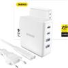 DUDAO Adapter GAN 100W Type Cx2+ 2xUSB White Universal AC Fast charging Indoor