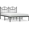vidaXL Struttura letto con testiera in metallo nero 140x200 cm