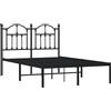 vidaXL Struttura letto con testiera in metallo nero 120x190 cm
