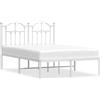 vidaXL Struttura letto con testiera in metallo bianco 120x200 cm