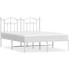 vidaXL Struttura letto con testiera in metallo bianco 140x200 cm